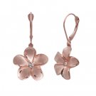 Queen Plumeria Diamond Leverbacks Rose Gold 15mm