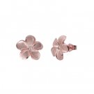 Queen Plumeria Diamond Stud Earrings Rose Gold 11mm