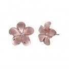 Queen Plumeria Diamond Stud Earrings Rose Gold 15mm