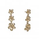 Queen Plumeria Three Flower Diamond Earrings 9mm/11mm/13mm