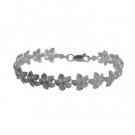 Plumeria White Gold Bracelet 9mm