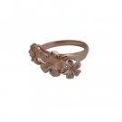 Queen Plumeria Triple Flower Ring Rose Gold