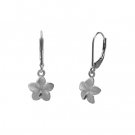 Plumeria Leverback Earrings White Gold 9mm