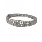 Queen Plumeria Bangle in White Gold