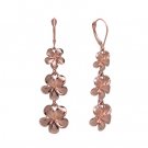 Queen Plumeria Three Flower Leverbacks Rose Gold 11mm/13mm/15mm