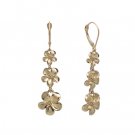 Queen Plumeria Three Flower Diamond Leverbacks 9mm/11mm/13mm