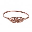 Queen Plumeria Three Flower Diamond Bangle Rose Gold