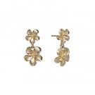 Queen Plumeria Two Flower Earrings 9mm/11mm