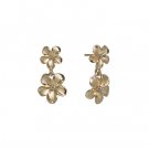 Queen Plumeria Two Flower Diamond Earrings 9mm/11mm