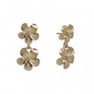 Queen Plumeria Two Flower Diamond Earrings 11mm/13mm