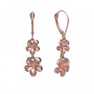 Queen Plumeria Two Flower Leverbacks Rose Gold 9mm/11mm