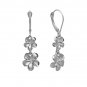 Queen Plumeria Two Flower Leverbacks White Gold 9mm/11mm