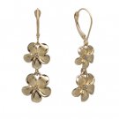 Queen Plumeria Two Flower Diamond Leverbacks 11mm/13mm