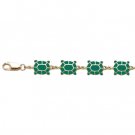 Turtle Link Bracelet with Green Enamel