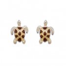 Turtle Earrings with Enamel 12mm