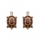 Turtle Earrings with Enamel 15mm