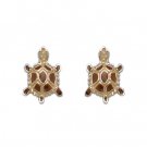 Turtle Earrings with Enamel 13mm