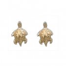 Turtle Gold Earrings 13mm