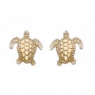 Turtle Gold Earrings 11mm