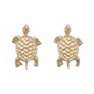 Turtle Gold Earrings 16mm
