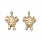 Turtle Gold Postback Earrings