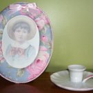 fabric picture frame - floral - pink and blue