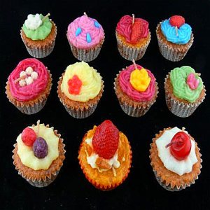 cupcake candle set for wedding and party favor sampler