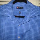 Mens CHAPS Blue White Checkered Shirt Long Sleeve 15 ½ Medium Mint Condition