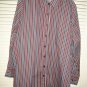 Womens Roaman’s Red White Black Burgundy Striped Button Down Shirt Large