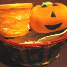 Baskets and Large plush pumpkin