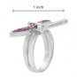 Charming Brand New Ring with Genuine Crystals Blue Violet Enamel