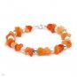 Beautiful Brand New Bracelet with 9.00ctw Precious Stones - Genuine Carnelians and Freshwater Pearls