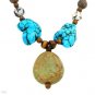 Genuine Agates, CARNELIANs, Jaspers, Tigers Eyes and Turquoises Green Ceramic Necklace