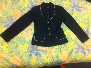 Black and Green / Lime Ladies Tailored Fitted Jacket âDetourâ - Size 10