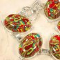 Rainbow Calsilica Sterling Silver Bracelet