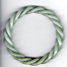 Antique Chinese Qing Dynasty Celadon Nephrite Hetian Jade Hand Carved Twist Silk Bangle/Bracelet