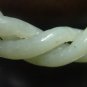 Antique Chinese Qing Dynasty Celadon Nephrite Hetian Jade Hand Carved Twist Silk Bangle/Bracelet