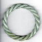 Antique Chinese Qing Dynasty Celadon Nephrite Hetian Jade Hand Carved Twist Silk Bangle/Bracelet