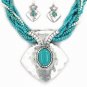 Multi Strand Turquoise Necklace and Earrings Set