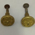 Antique Solid Brass Drawer Knobs, Victorian style, Rustic with Cross set of (2)