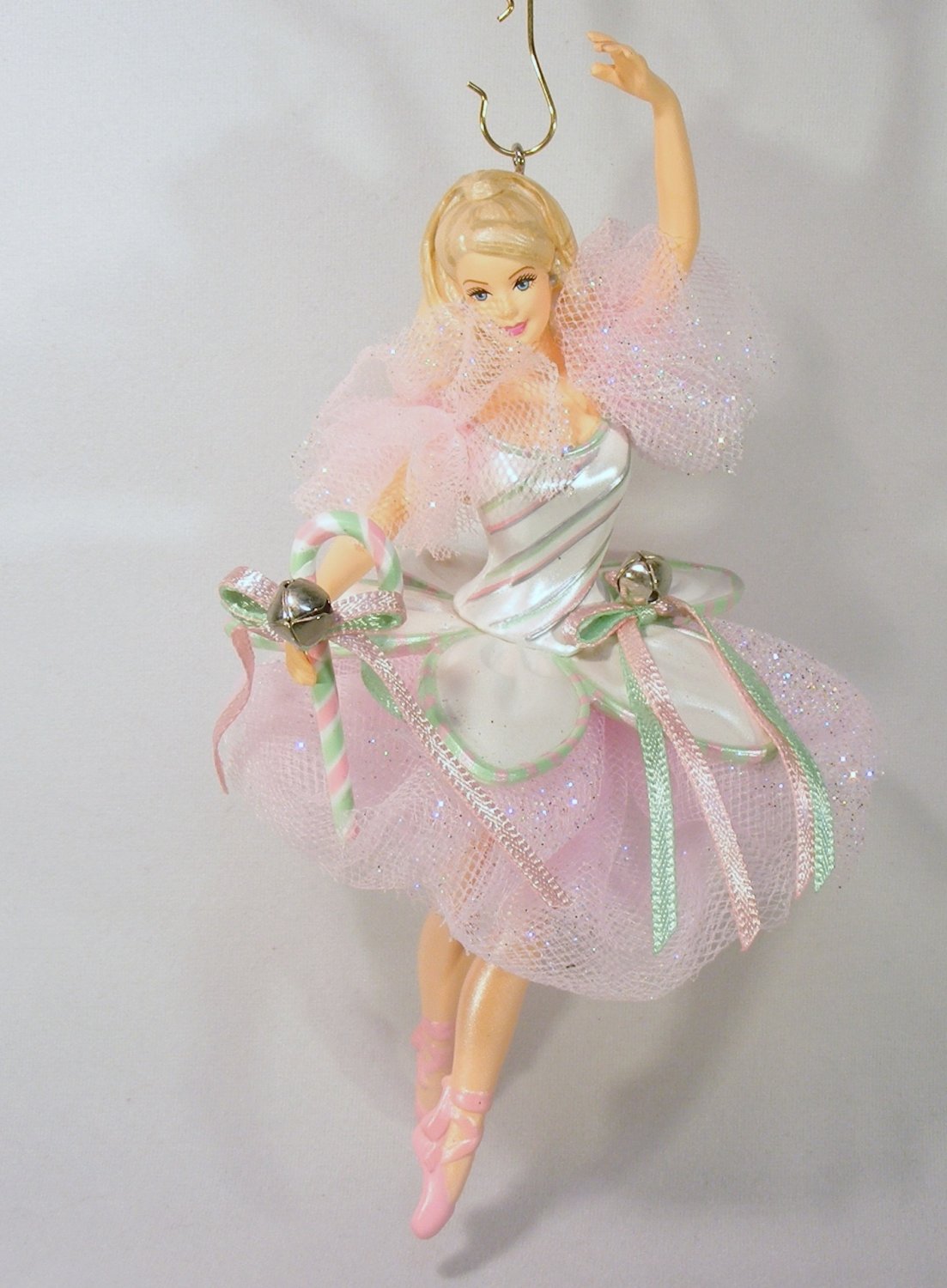 Hallmark 2004 Peppermint Candy Cane Barbie Ornament. The Nutcracker