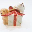 Avon 2006 Collectible Porcelain Ornament "Gift Box", Puppy & Kitten, NIB