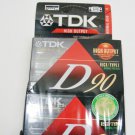 TDK D90 High Output Normal Bias IEC I/Type I, Sealed 2-pack Audio Cassettes NOS