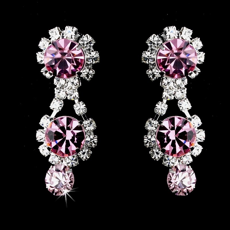 Pink Jewelry Set Rhinestone Quinceanera, Mis Quince Anos Sweet 16, Prom