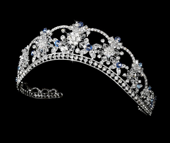 Light Blue Wedding, Bridal or Prom Tiara with Swarovski Crystals and ...