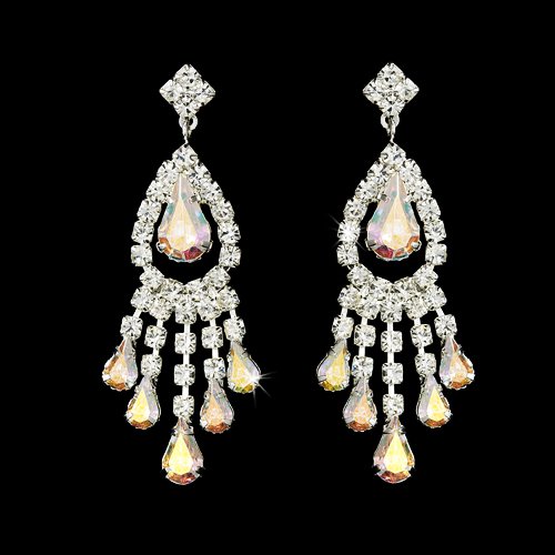 AB Rhinestone Earrings for Quinceanera or Mis Quince Anos