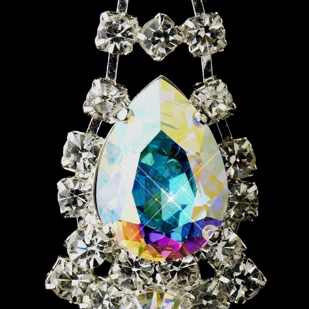 Silver Clear Crystal & AB Rhinestone Earrings