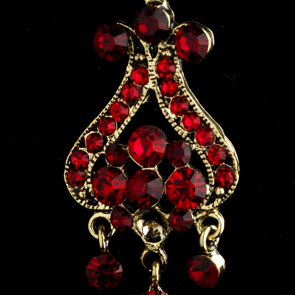 Bold 4" Gold with Red Crystal Quinceanera, Sweet 16 or Prom Chandelier