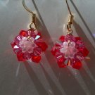 Cherry Red Flower Earrings