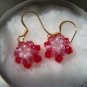 Cherry Red Flower Earrings